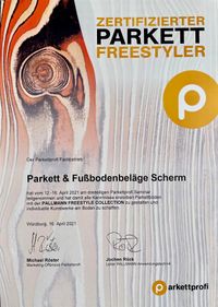 Parkett FREESTYLER-Zertifikat