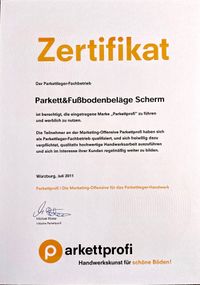 Parkettprofi-Zertifikat